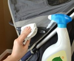 how to clean stroller upholstery